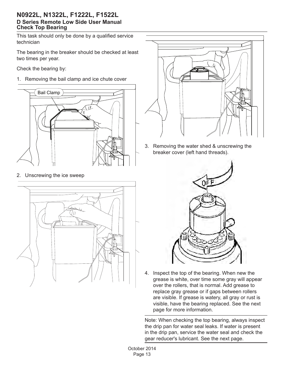 Scotsman F1222L User Manual | Page 13 / 18