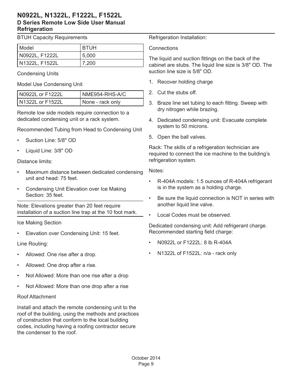 Scotsman F1222L User Manual | Page 9 / 18
