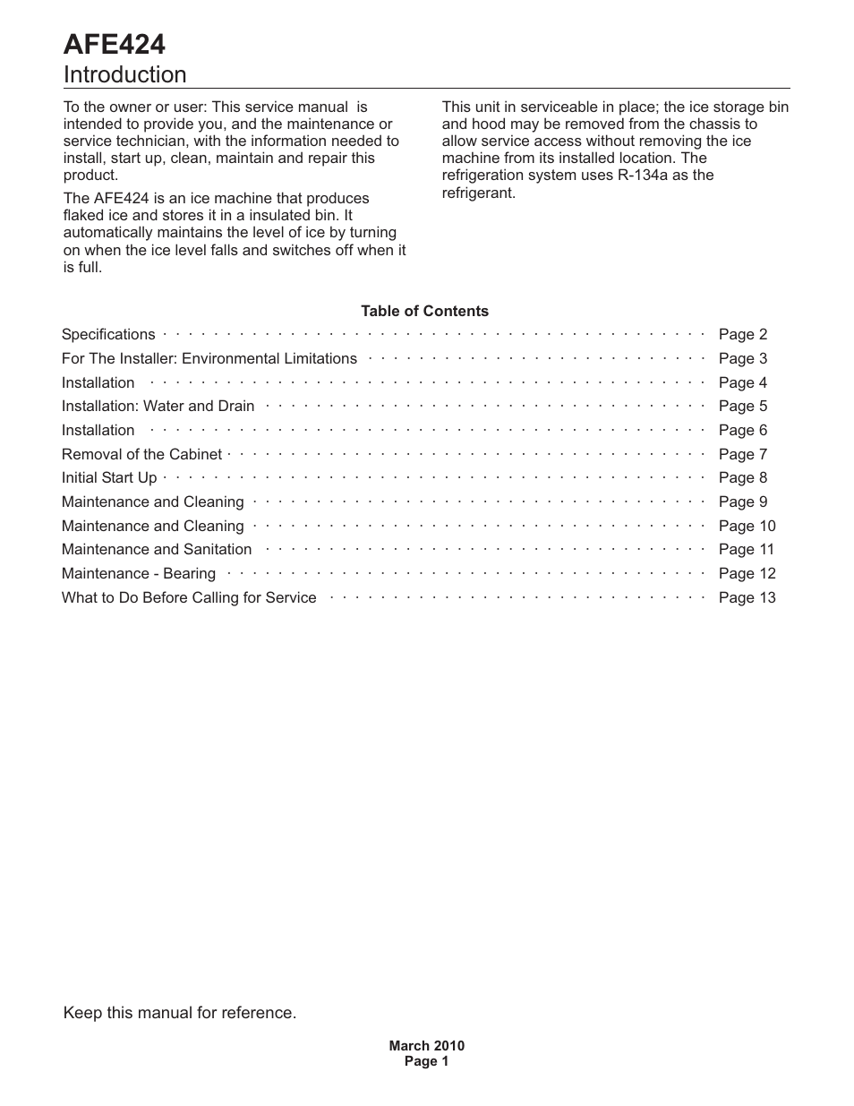 Scotsman AFE424 User Manual | Page 2 / 15