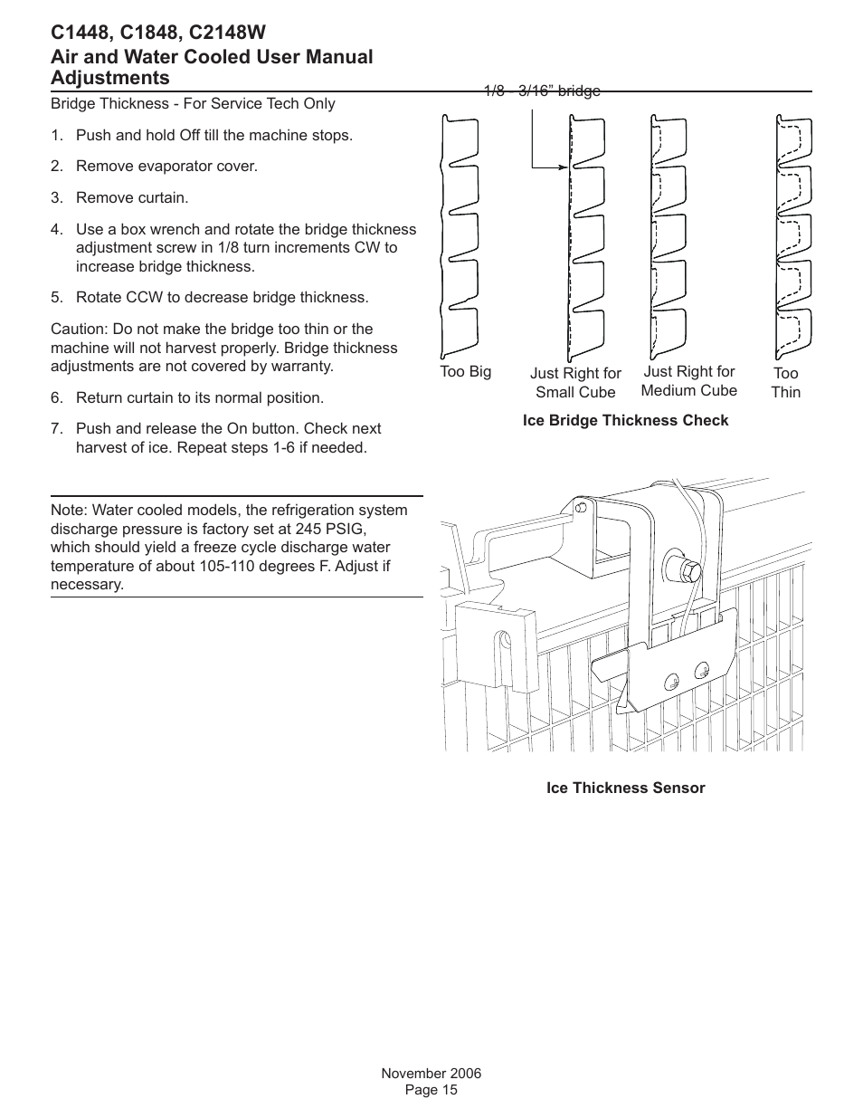 Adjustments | Scotsman C1448 User Manual | Page 16 / 25