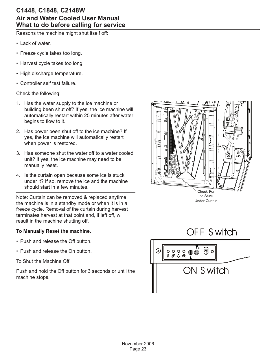 What to do before calling for service | Scotsman C1448 User Manual | Page 24 / 25