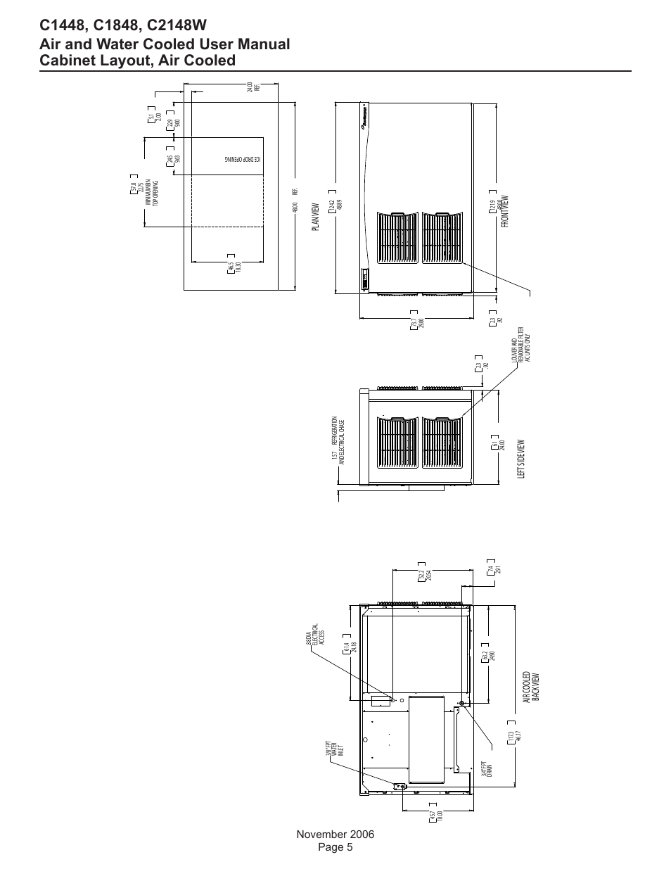 Cabinet layout, air cooled | Scotsman C1448 User Manual | Page 6 / 25