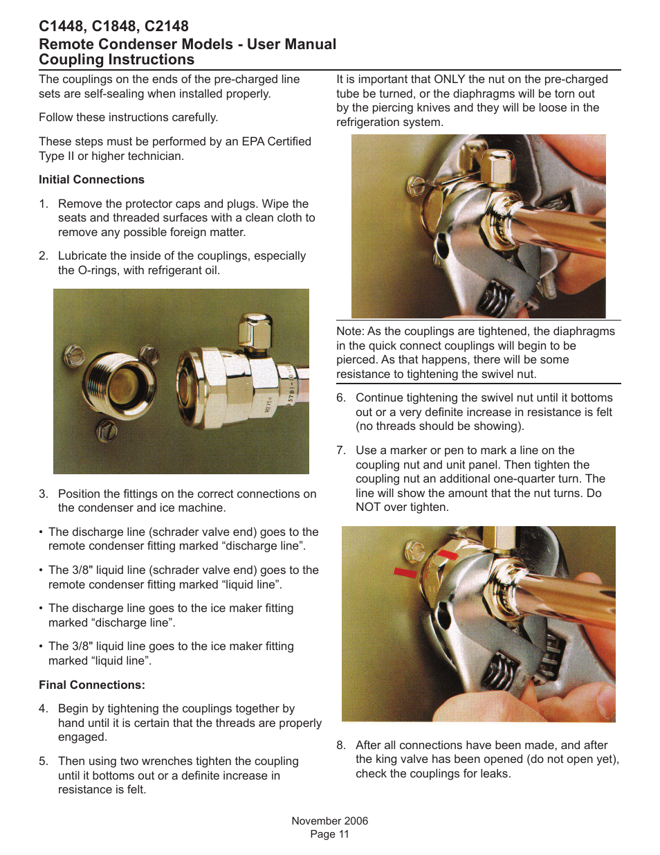 Coupling instructions | Scotsman C1448R User Manual | Page 12 / 26