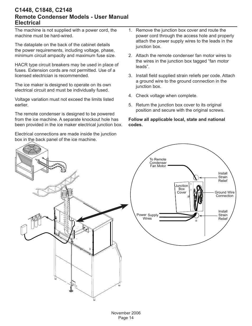 Electrical | Scotsman C1448R User Manual | Page 15 / 26