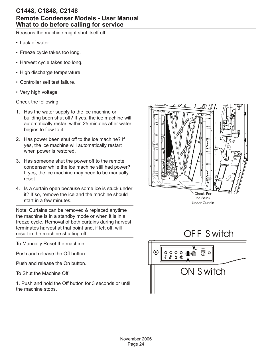 What to do before calling for service | Scotsman C1448R User Manual | Page 25 / 26