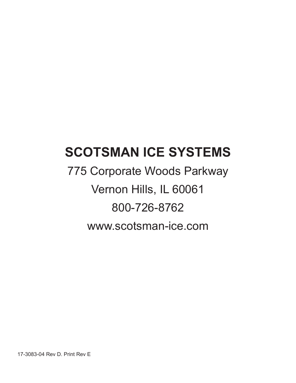 Scotsman ice systems | Scotsman C1448R User Manual | Page 26 / 26