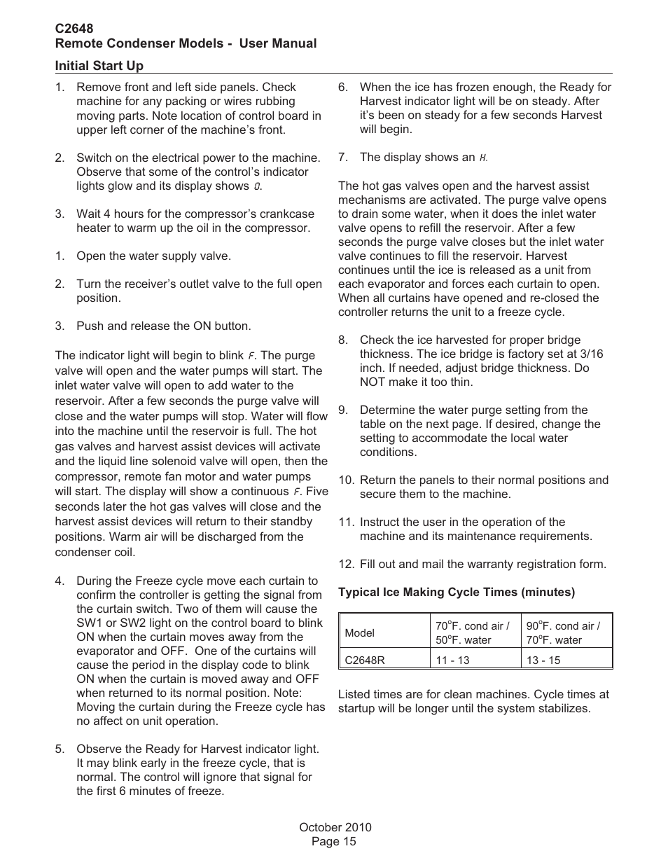 Scotsman C2648R User Manual | Page 16 / 25