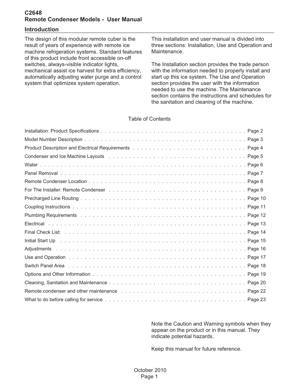 Scotsman C2648R User Manual | Page 2 / 25