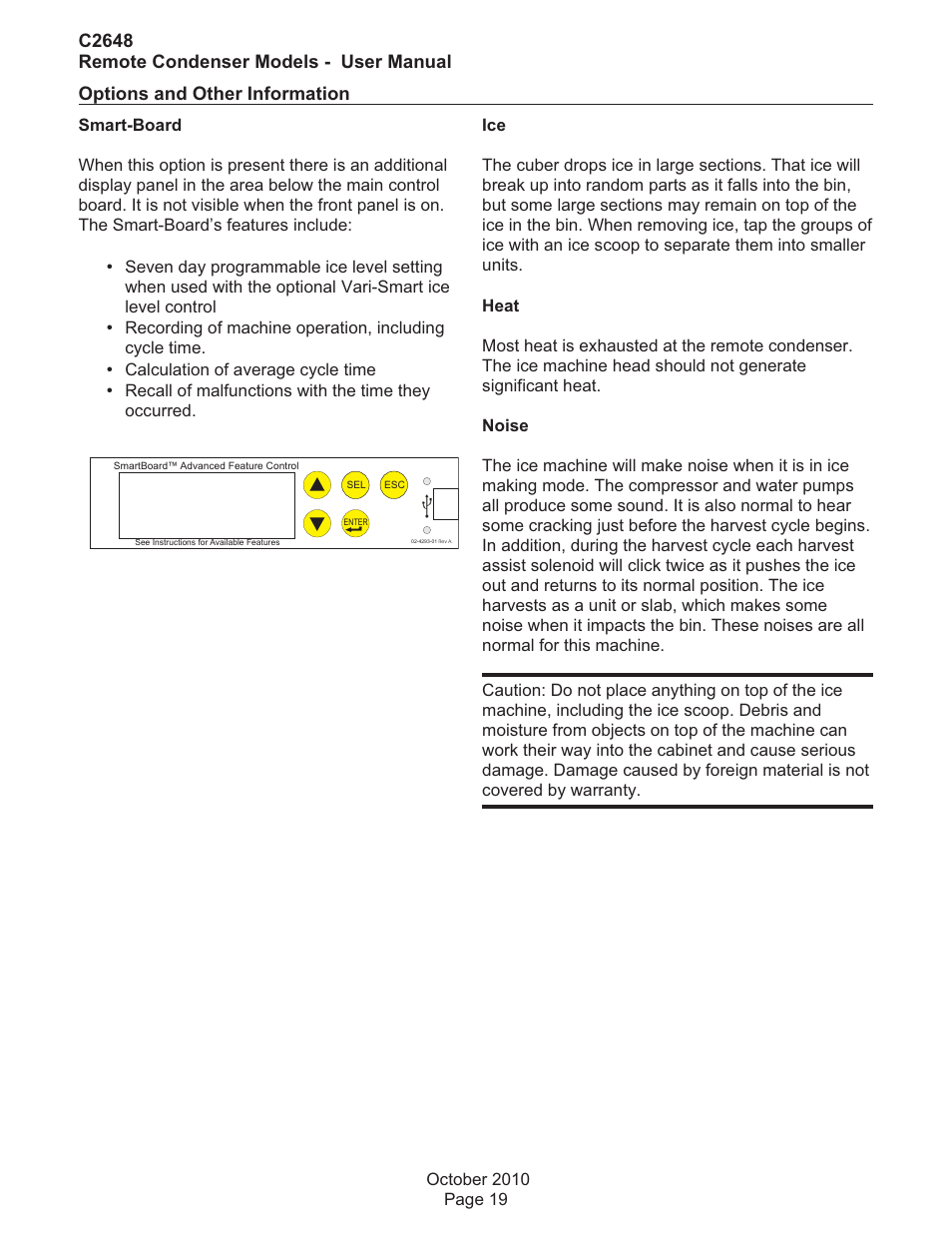 Options and other information, C2648 remote condenser models - user manual | Scotsman C2648R User Manual | Page 20 / 25