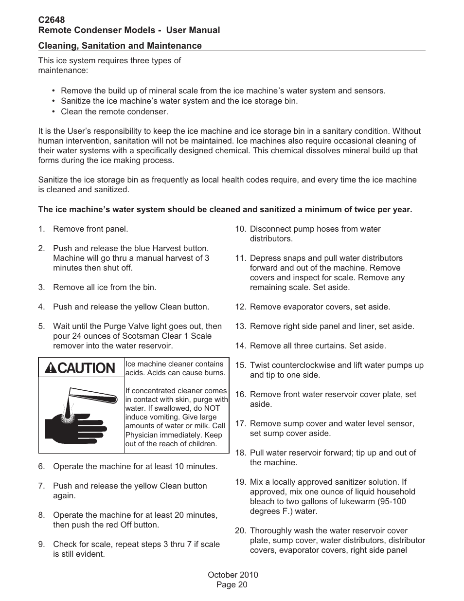Scotsman C2648R User Manual | Page 21 / 25