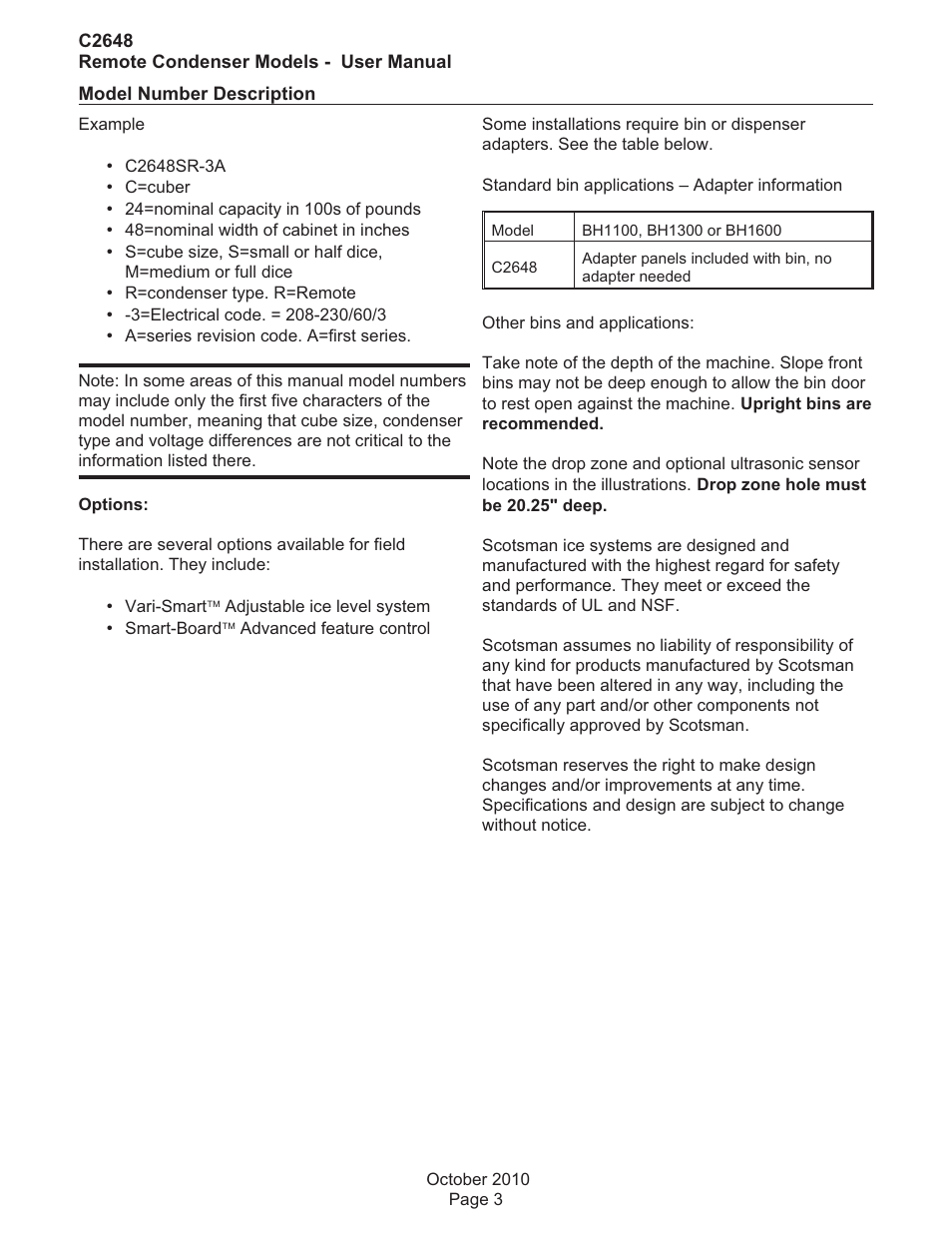 Scotsman C2648R User Manual | Page 4 / 25