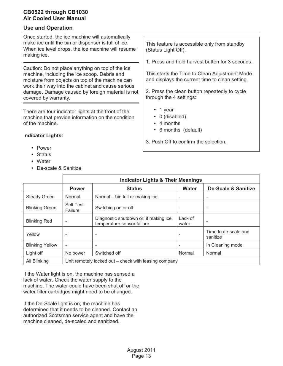 Scotsman CB0522 User Manual | Page 14 / 43