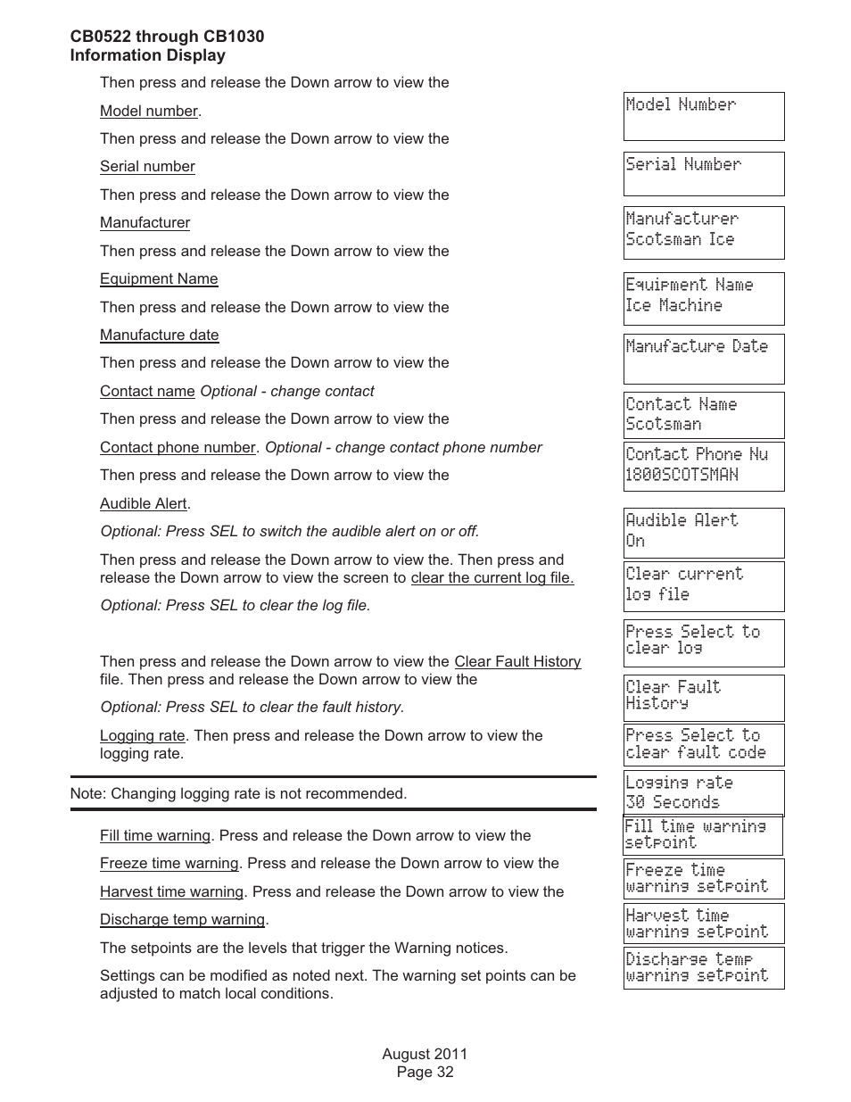 Scotsman CB0522 User Manual | Page 32 / 43