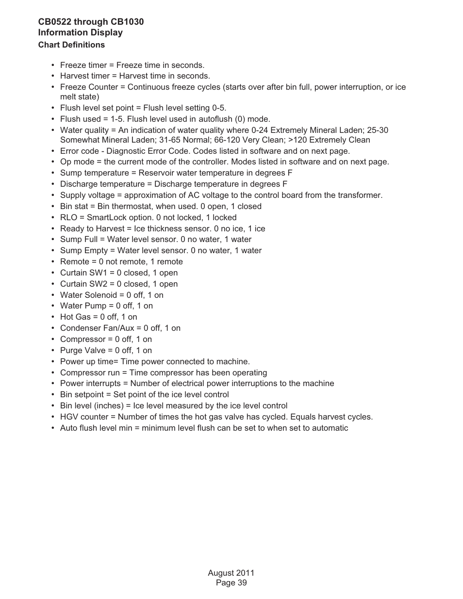 Scotsman CB0522 User Manual | Page 39 / 43