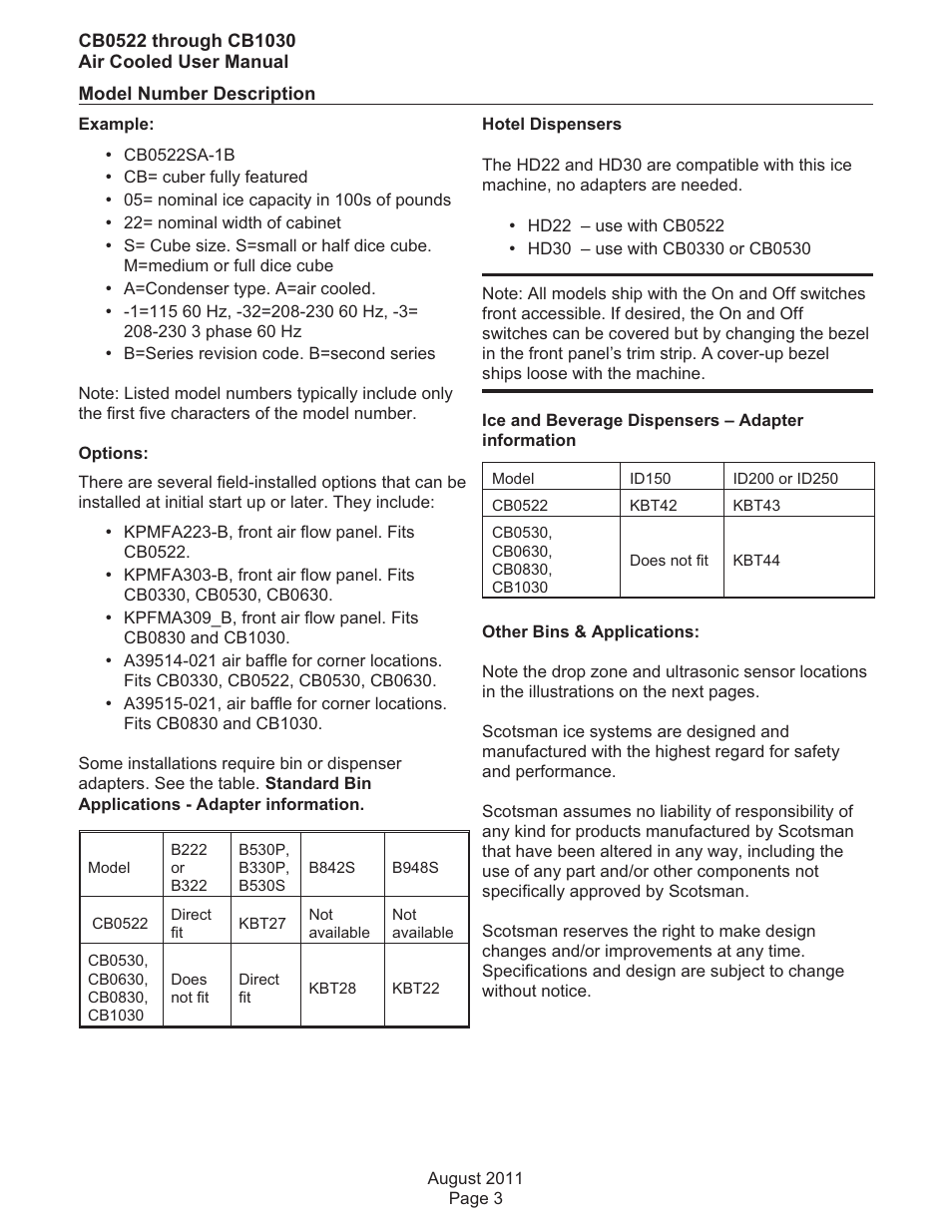 Scotsman CB0522 User Manual | Page 4 / 43