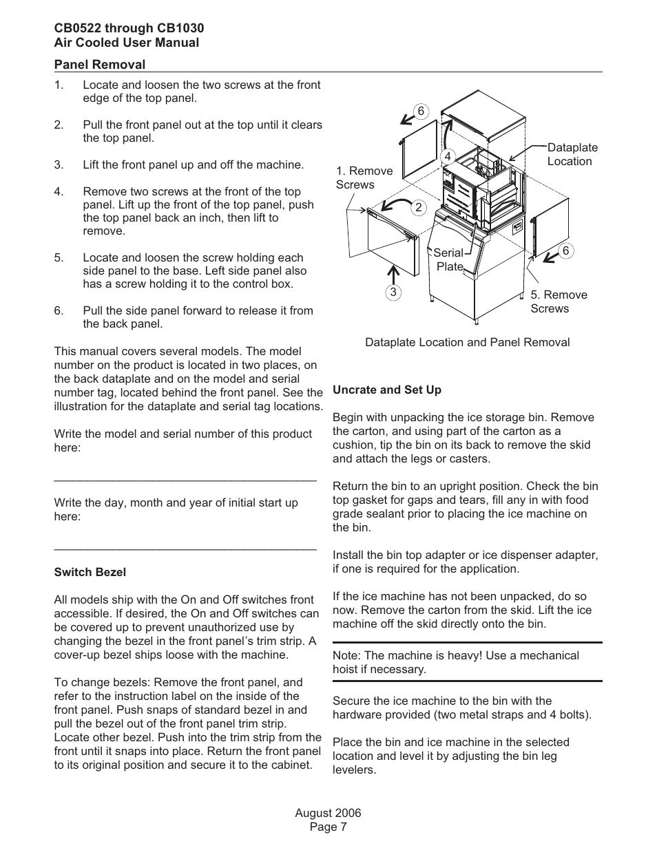 Scotsman CB0522 User Manual | Page 8 / 43