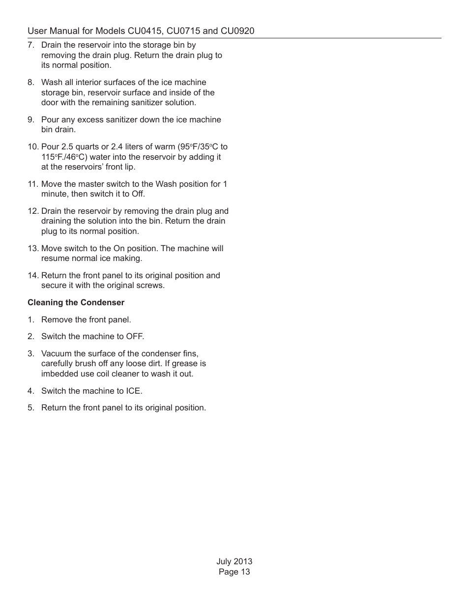 Scotsman CU0415 User Manual | Page 14 / 17