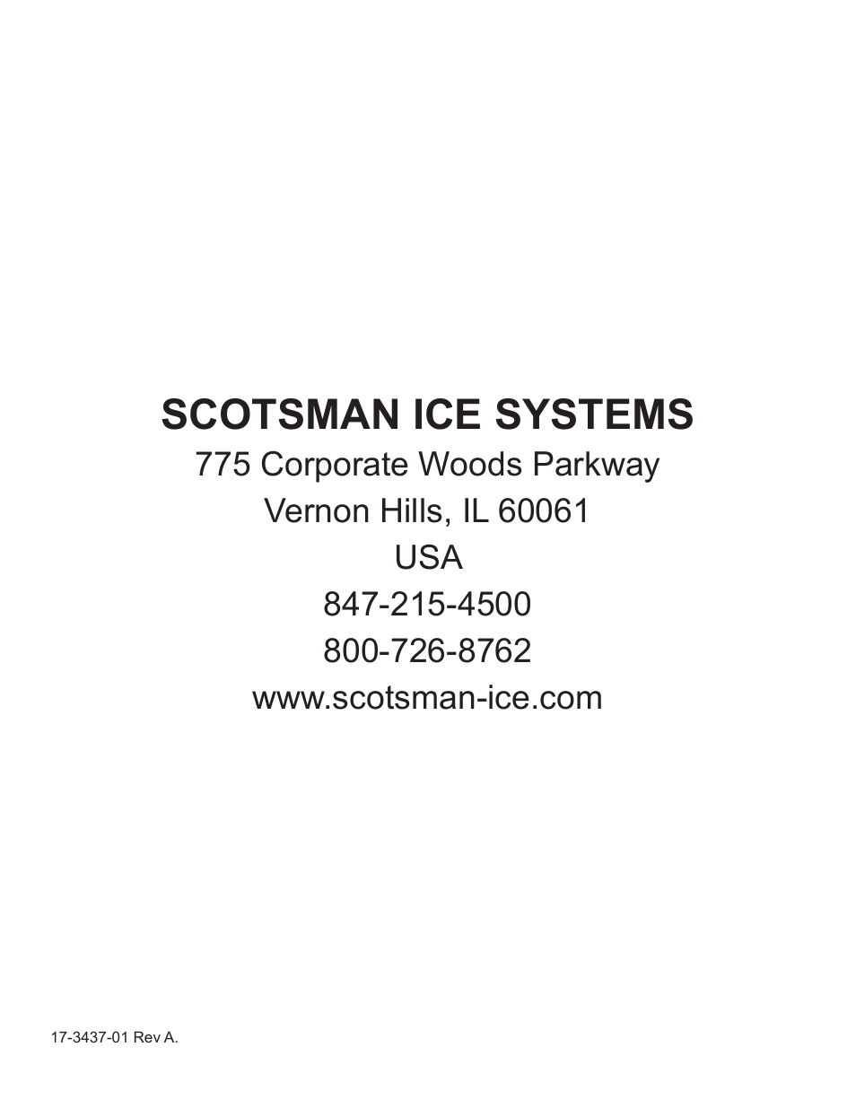 Scotsman ice systems | Scotsman CU0415 User Manual | Page 17 / 17