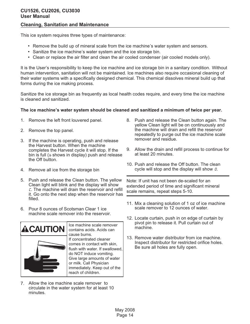 Scotsman CU1526 User Manual | Page 15 / 18