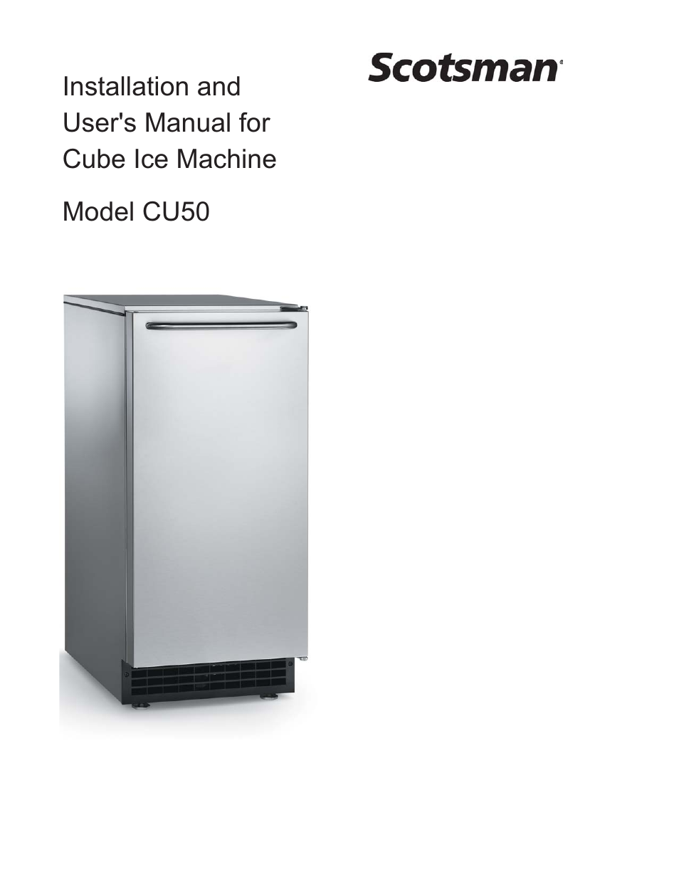 Scotsman CU50 User Manual | 16 pages