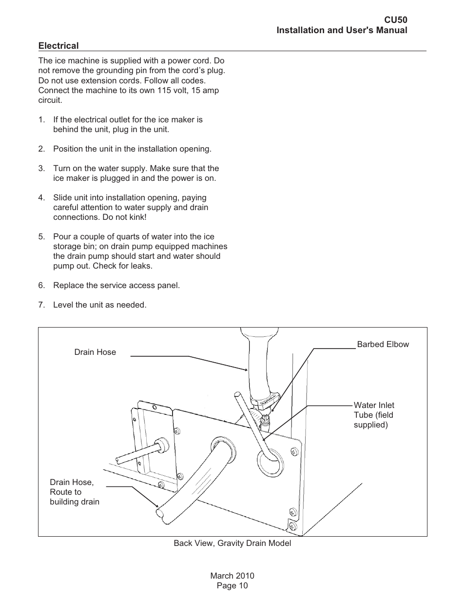 Electrical | Scotsman CU50 User Manual | Page 11 / 16