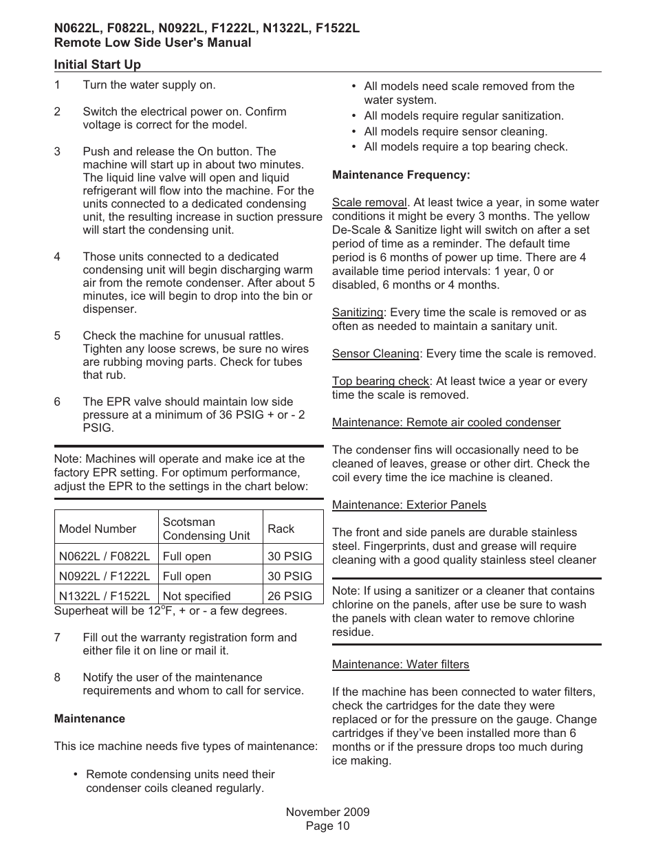 Scotsman F0822 User Manual | Page 11 / 18