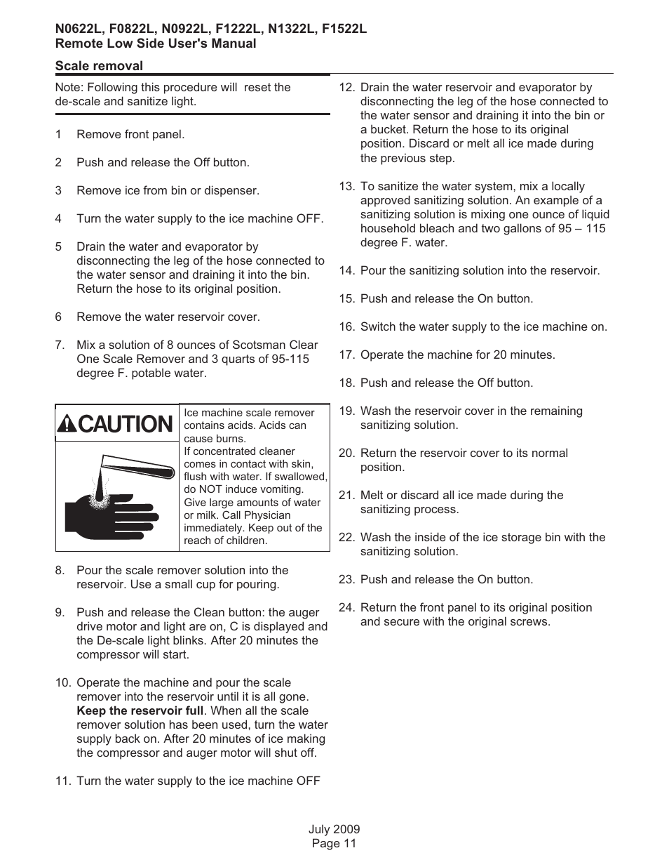 Scotsman F0822 User Manual | Page 12 / 18