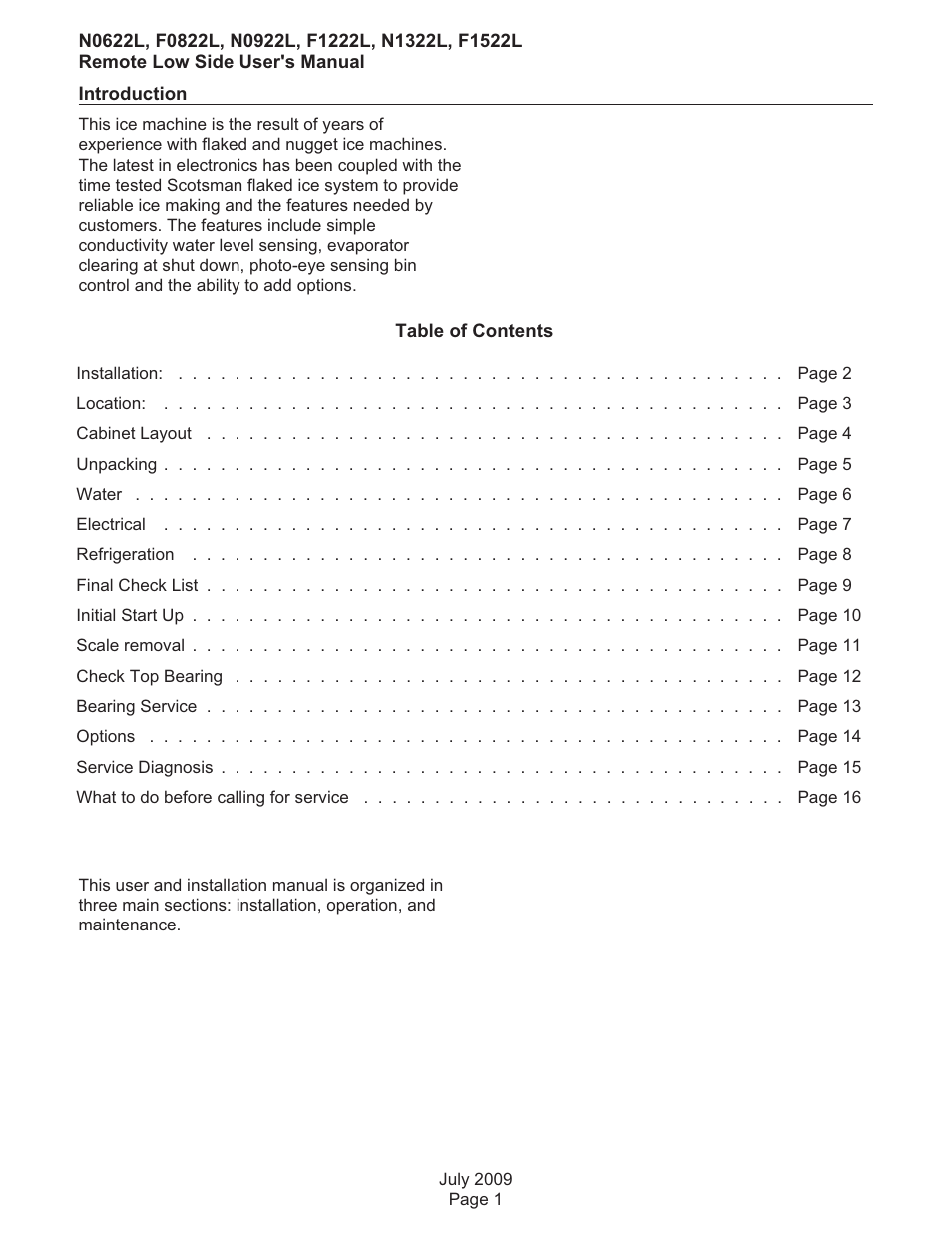 Scotsman F0822 User Manual | Page 2 / 18