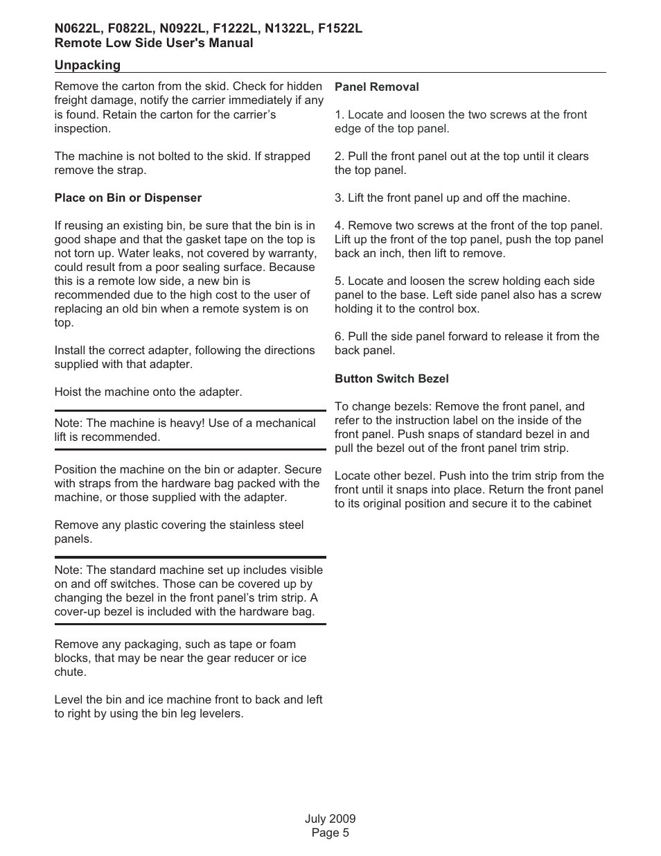 Scotsman F0822 User Manual | Page 6 / 18