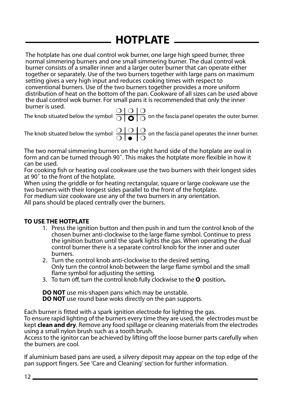 Hotplate | Cannon 10455G User Manual | Page 12 / 36