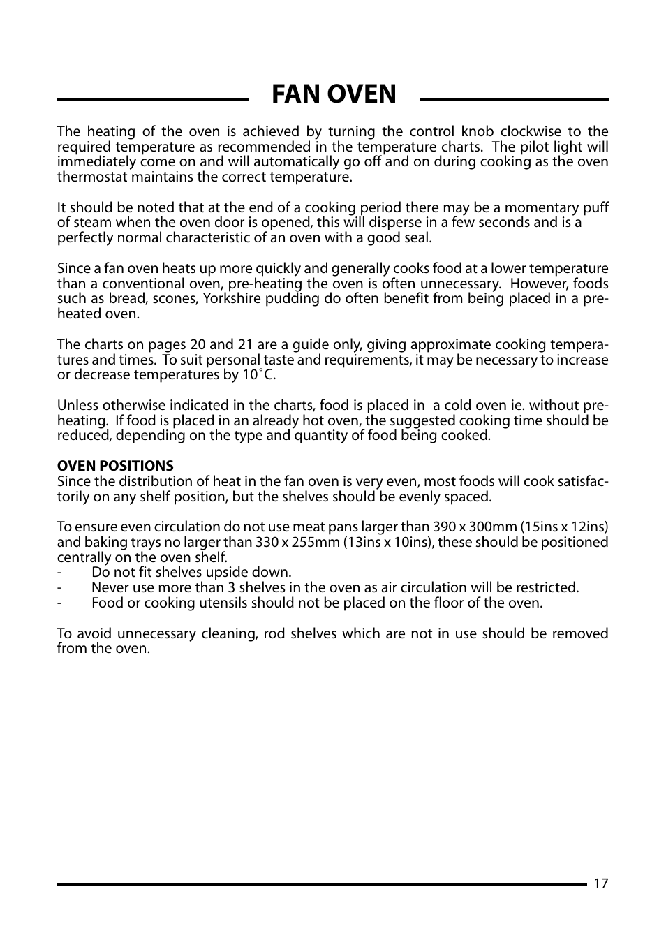 Fan oven | Cannon 10455G User Manual | Page 17 / 36