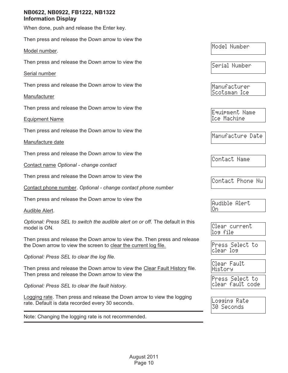 Scotsman FB1222 User Manual | Page 26 / 37