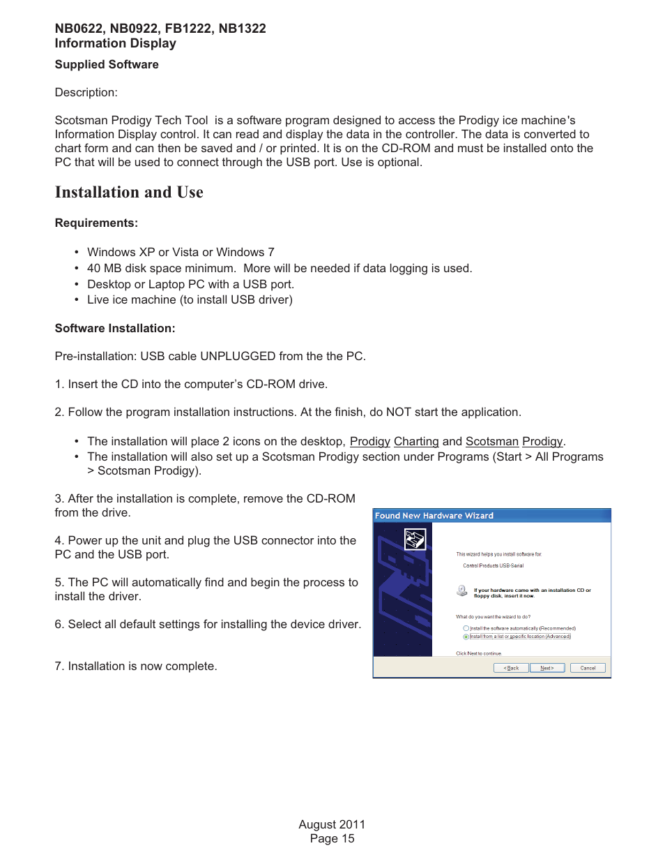 Installation and use | Scotsman FB1222 User Manual | Page 31 / 37