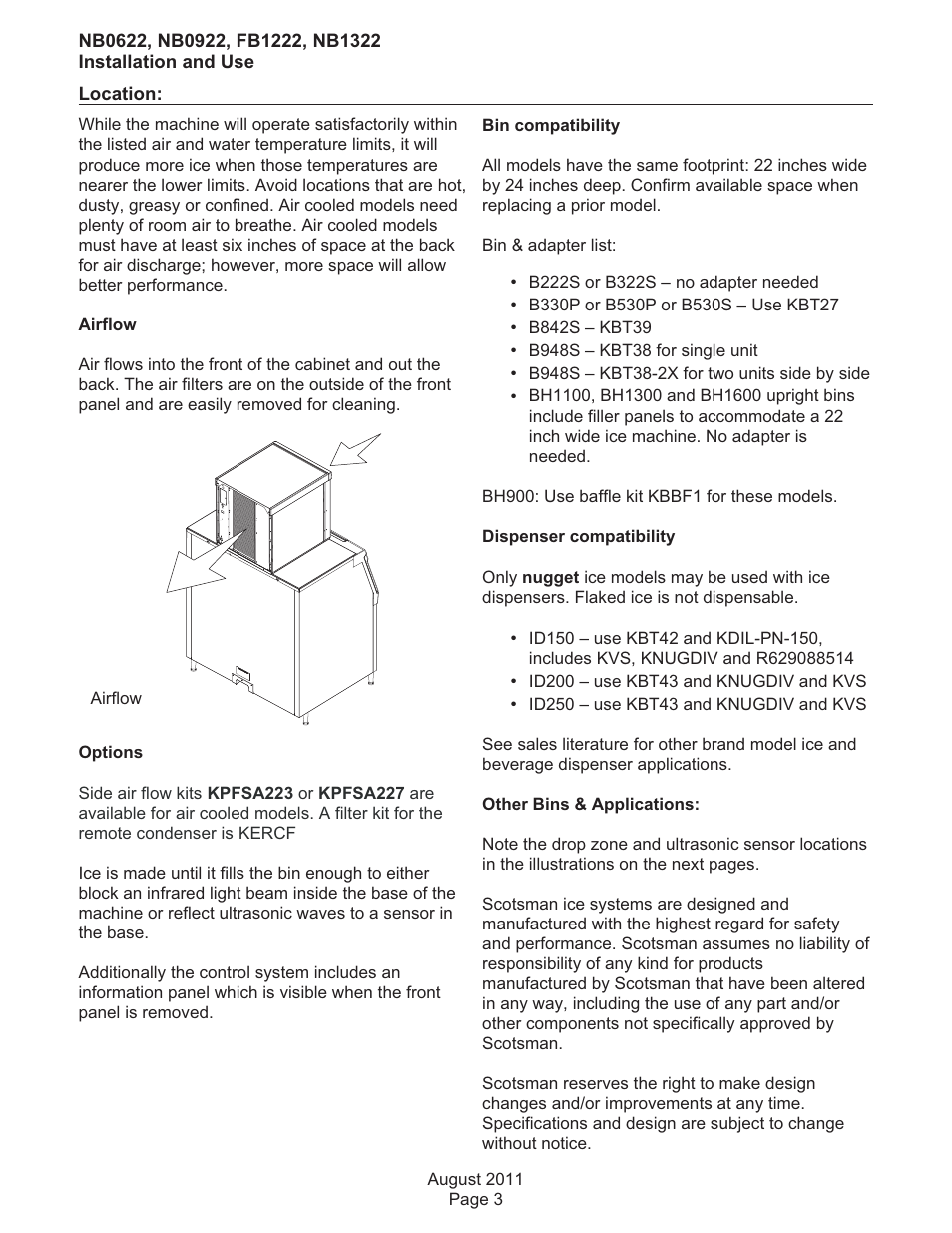 Scotsman FB1222 User Manual | Page 4 / 37