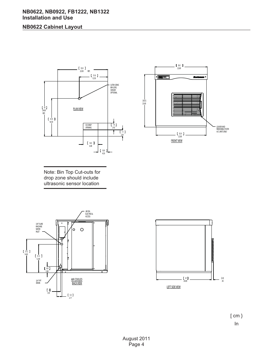 Nb0622 cabinet layout | Scotsman FB1222 User Manual | Page 5 / 37