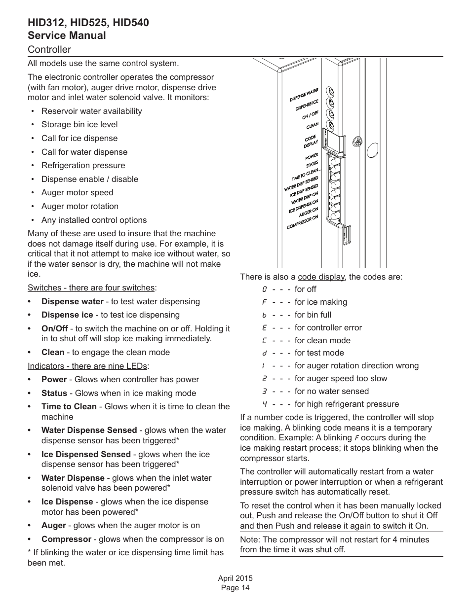 Controller | Scotsman HID312 Service Manual User Manual | Page 14 / 41