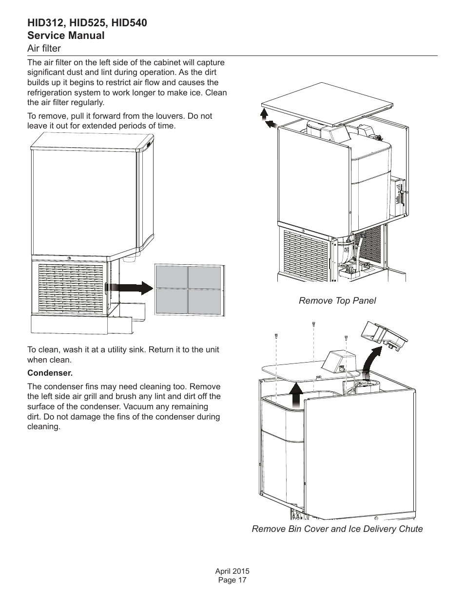 Air filter | Scotsman HID312 Service Manual User Manual | Page 17 / 41