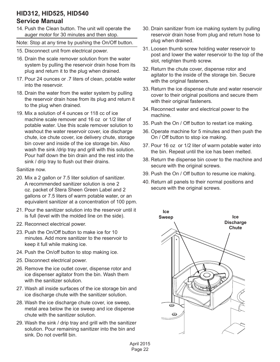 Scotsman HID312 Service Manual User Manual | Page 22 / 41