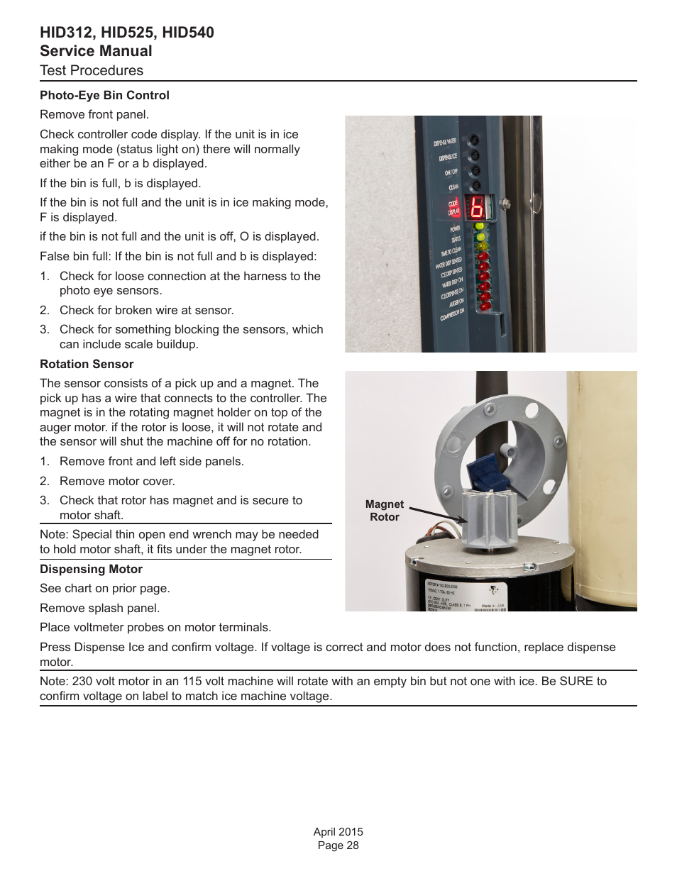 Test procedures | Scotsman HID312 Service Manual User Manual | Page 28 / 41
