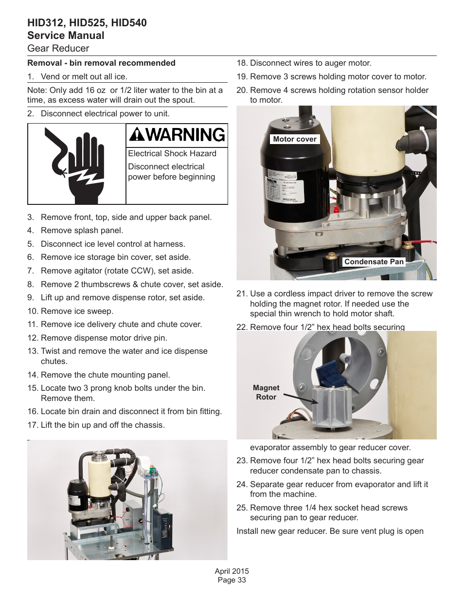 Gear reducer | Scotsman HID312 Service Manual User Manual | Page 33 / 41