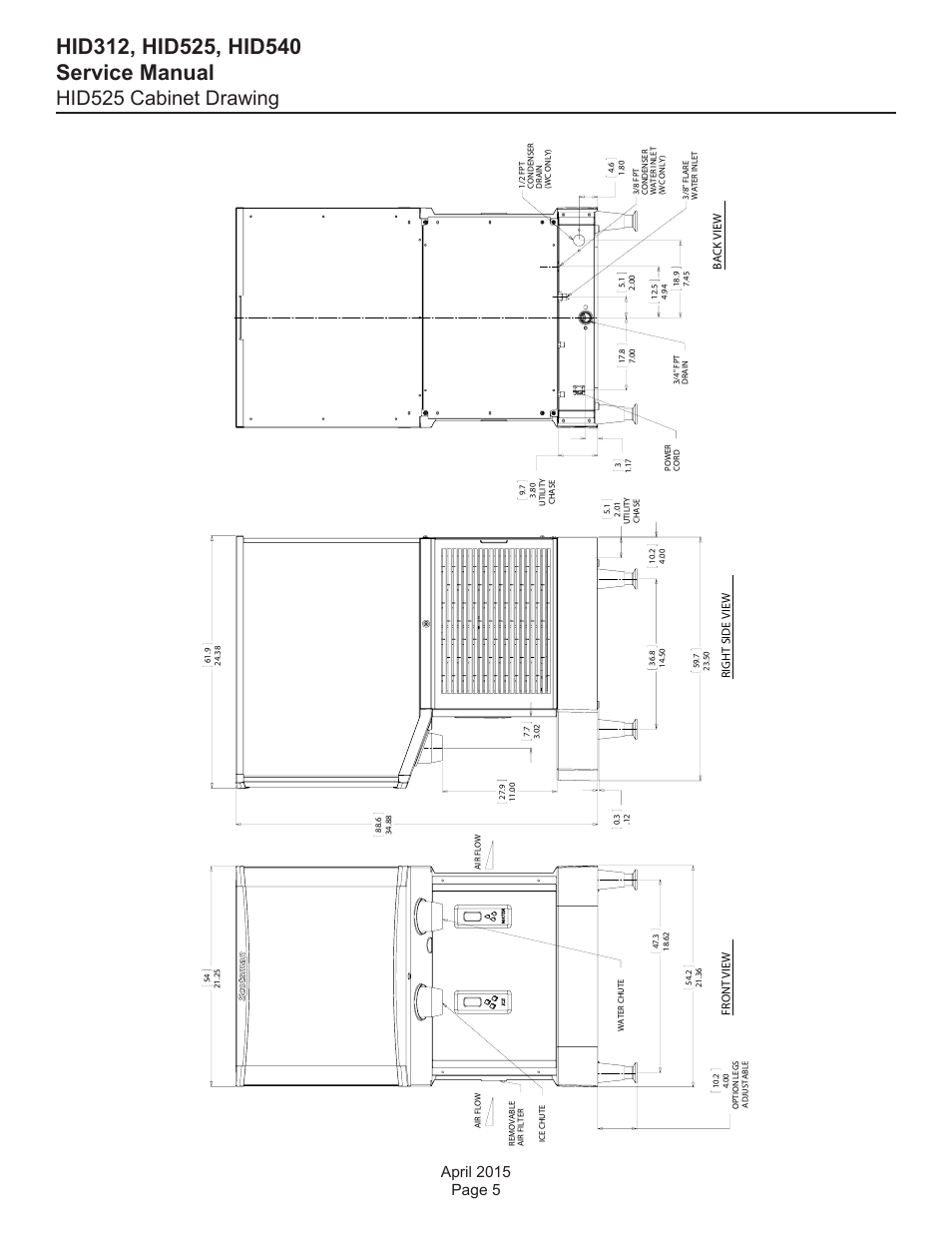 Hid525 cabinet drawing | Scotsman HID312 Service Manual User Manual | Page 5 / 41