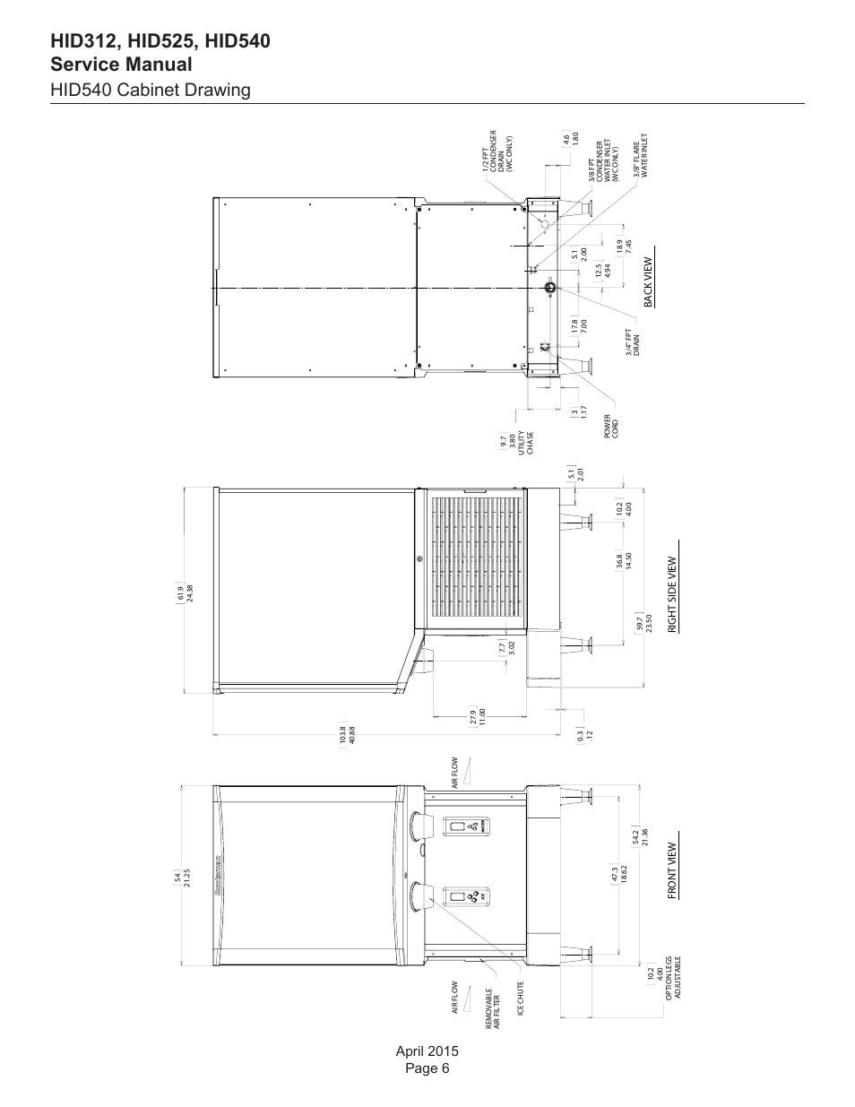 Hid540 cabinet drawing | Scotsman HID312 Service Manual User Manual | Page 6 / 41