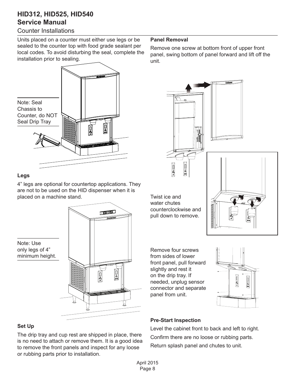 Counter installations | Scotsman HID312 Service Manual User Manual | Page 8 / 41