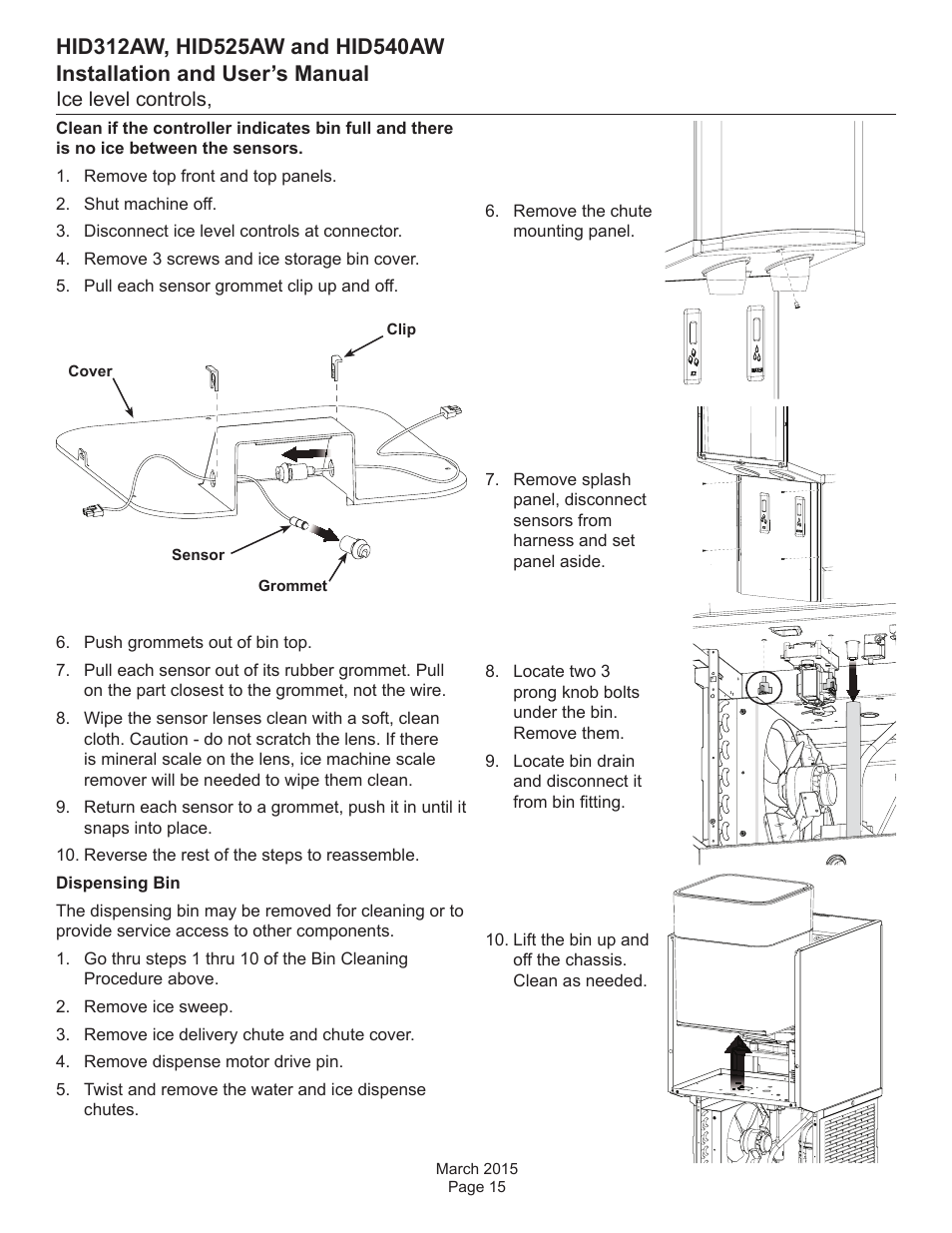 Ice level controls | Scotsman HID312AW User Manual | Page 15 / 20