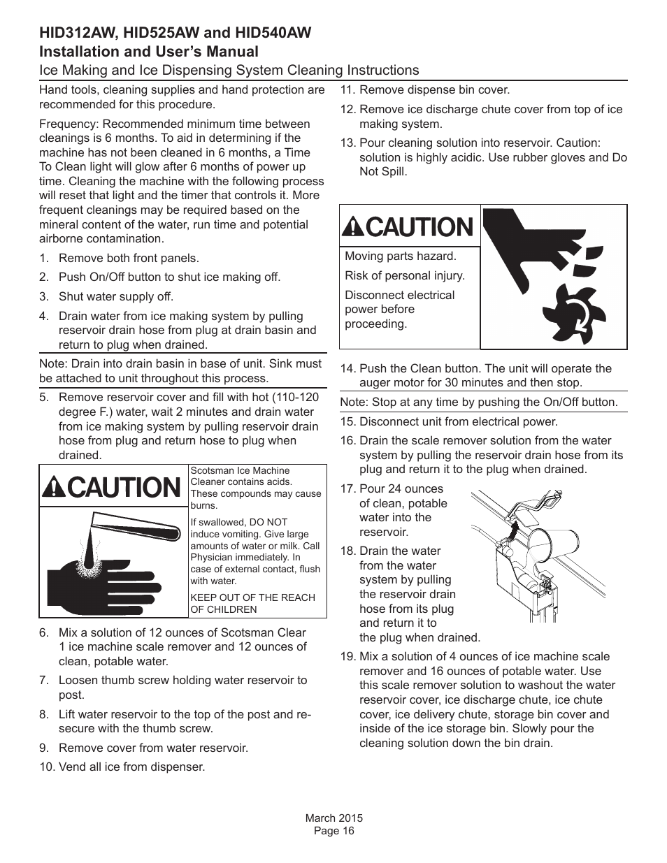 Scotsman HID312AW User Manual | Page 16 / 20