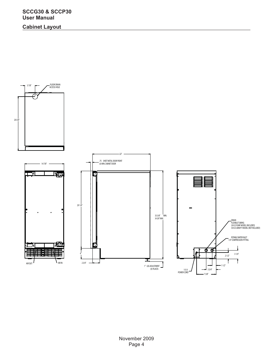 Cabinet layout, Sccg30 & sccp30 user manual | Scotsman SCCG30 User Manual | Page 4 / 15