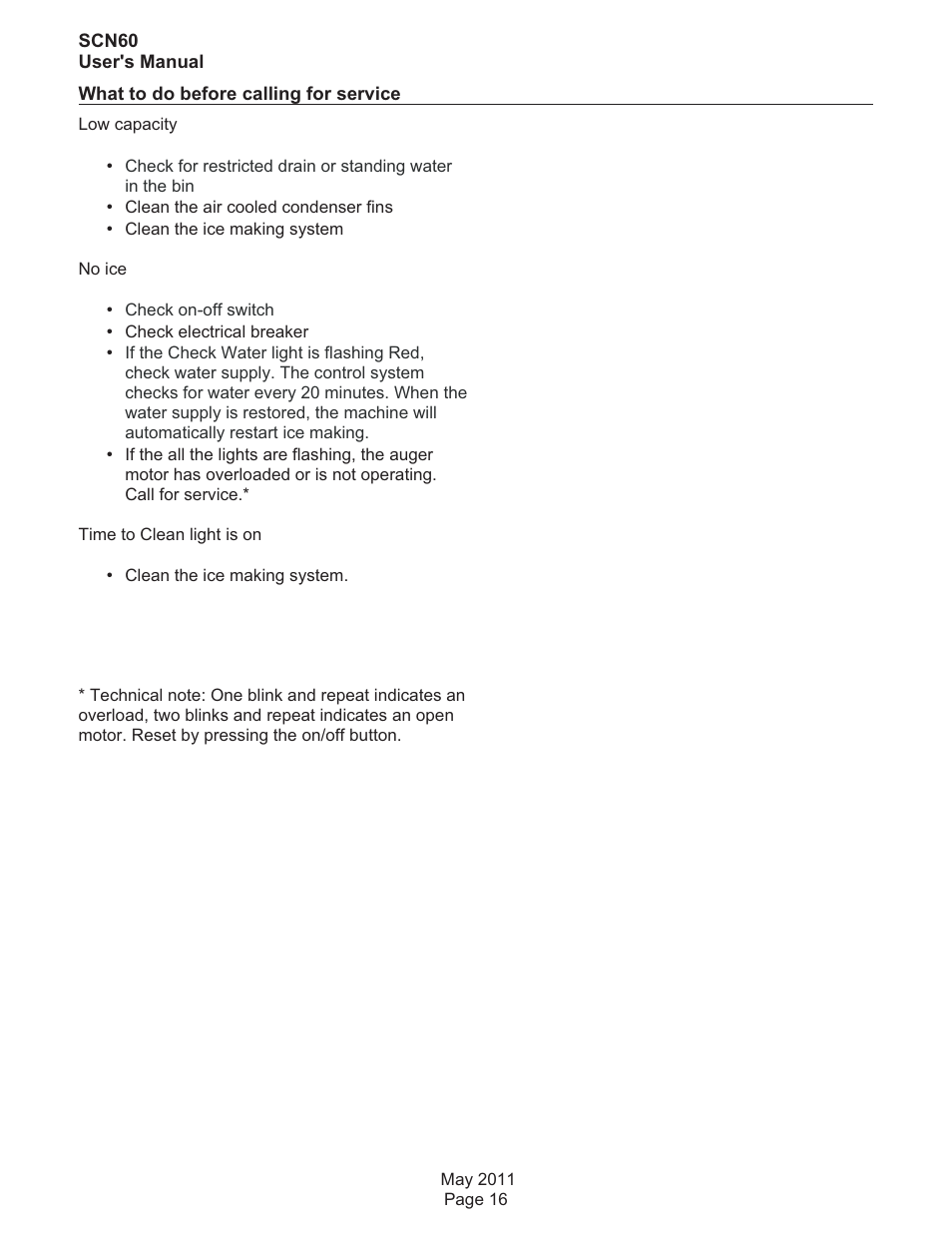 Scotsman SCN60 User Manual | Page 17 / 18