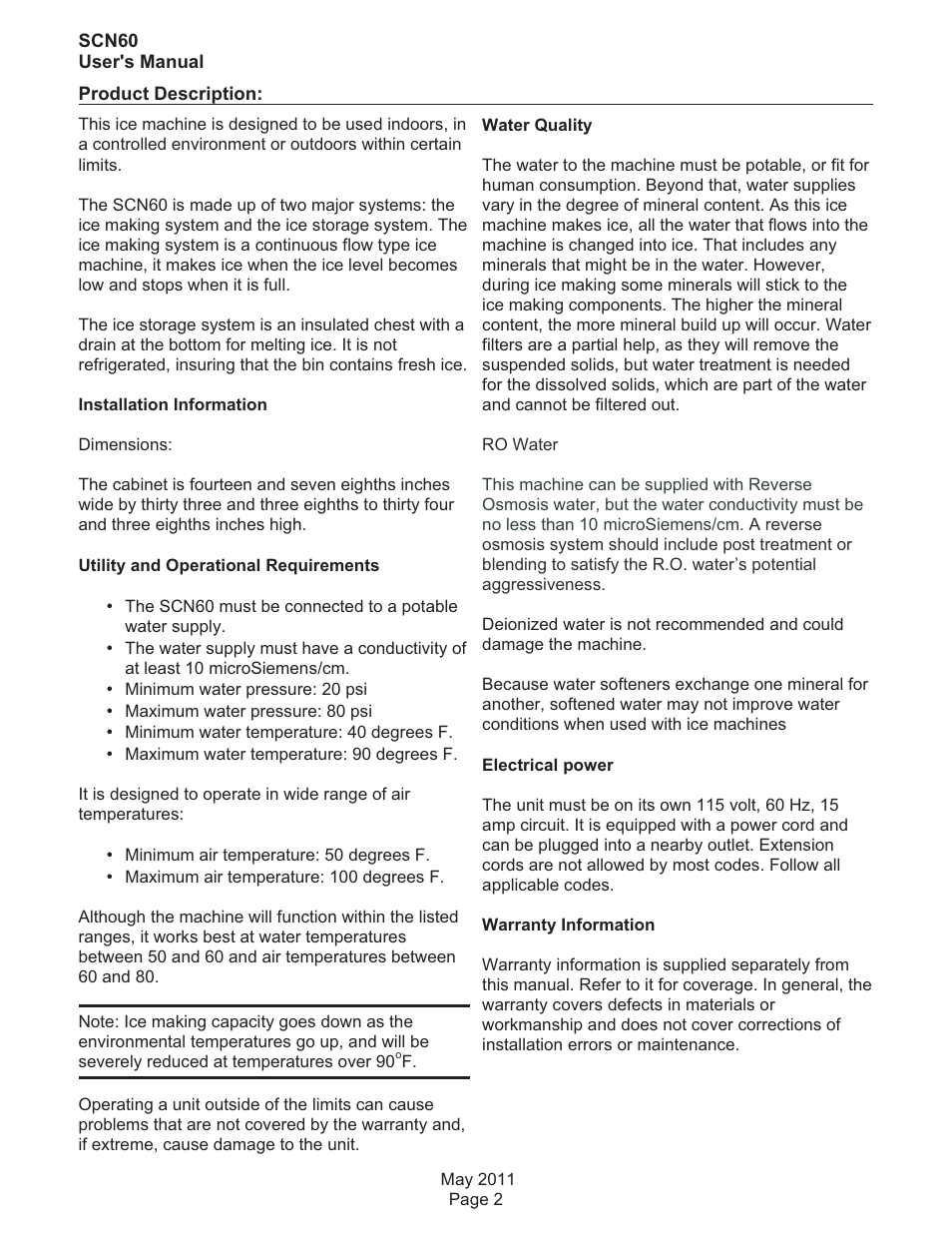 Scotsman SCN60 User Manual | Page 3 / 18