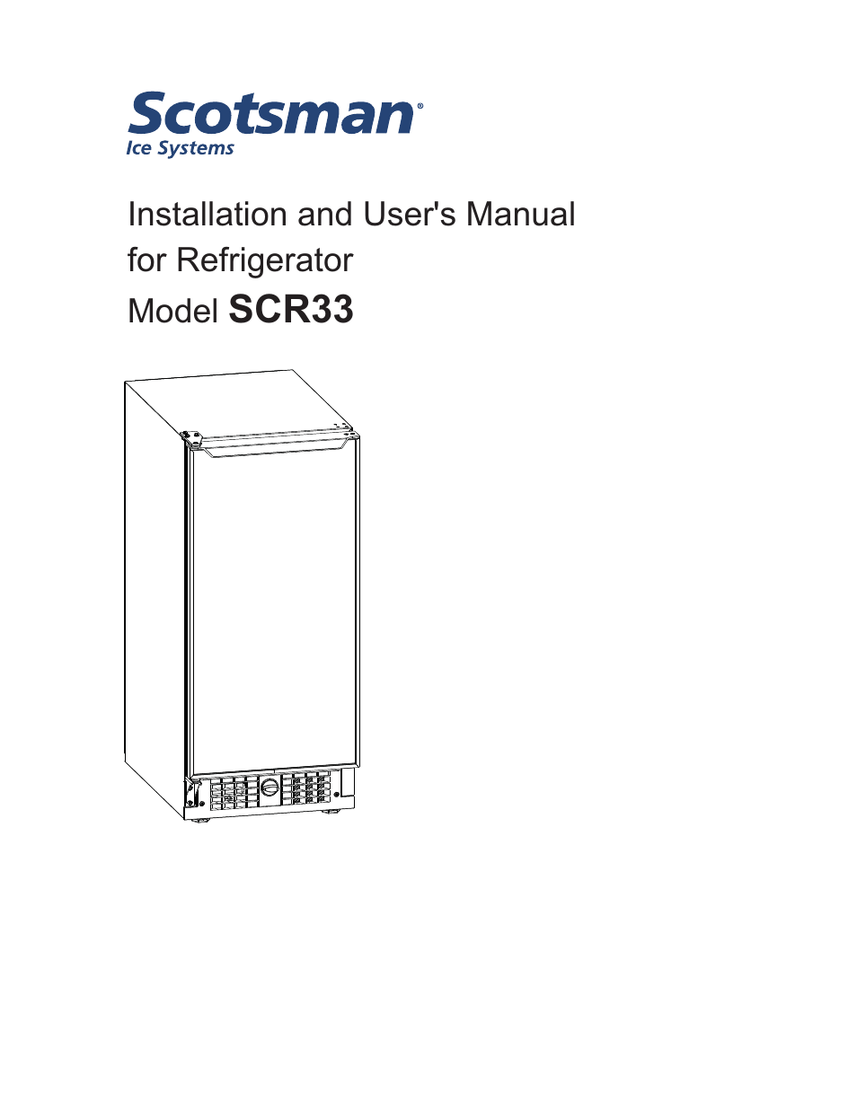 Scotsman SCR33 User Manual | 20 pages