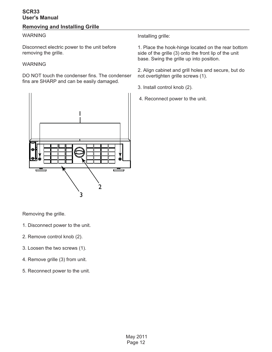 Scotsman SCR33 User Manual | Page 13 / 20